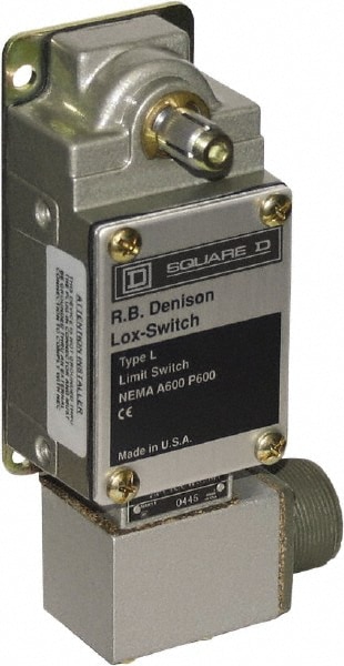 Square D L100WS2M2 General Purpose Limit Switch: DPDT, NC, Rotary Spring Return, Side Image