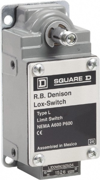 Square D L100WNCS2M34 General Purpose Limit Switch: DPST, 2NC, Rotary Spring Return, Side Image