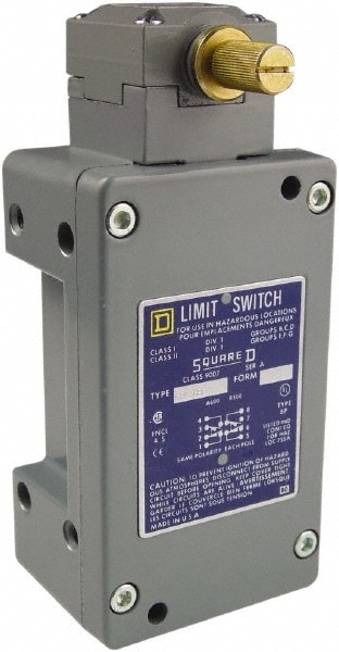 General Purpose Limit Switch: DPDT, 2NC/2NO, Rotary Head, Side