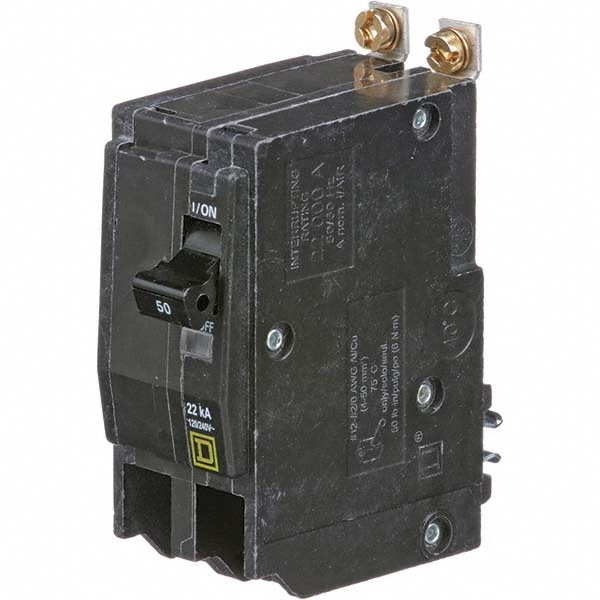 Square D QOB250VH 50 Amp, 240 VAC, 2 Pole, Bolt On Miniature Circuit Breaker Image