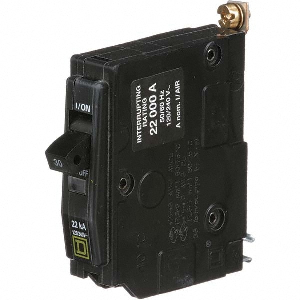 Square D QOB130VH 30 Amp, 240 VAC, 1 Pole, Bolt On Miniature Circuit Breaker Image