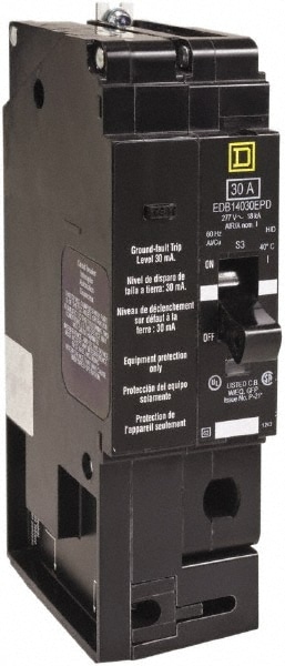 Square D EDB14020EPD 20 Amp, 277 VAC, 1 Pole, Panel Mount Molded Case Circuit Breaker Image