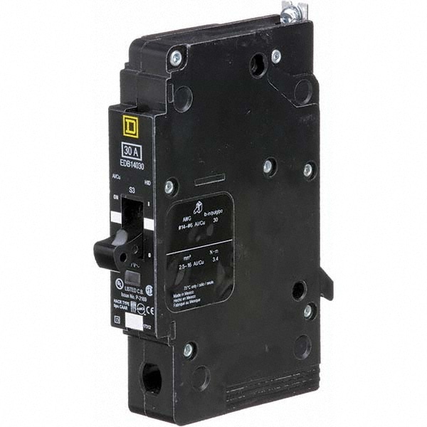 Square D EDB14030 30 Amp, 277 V, 1 Pole, Bolt On Miniature Circuit Breaker Image