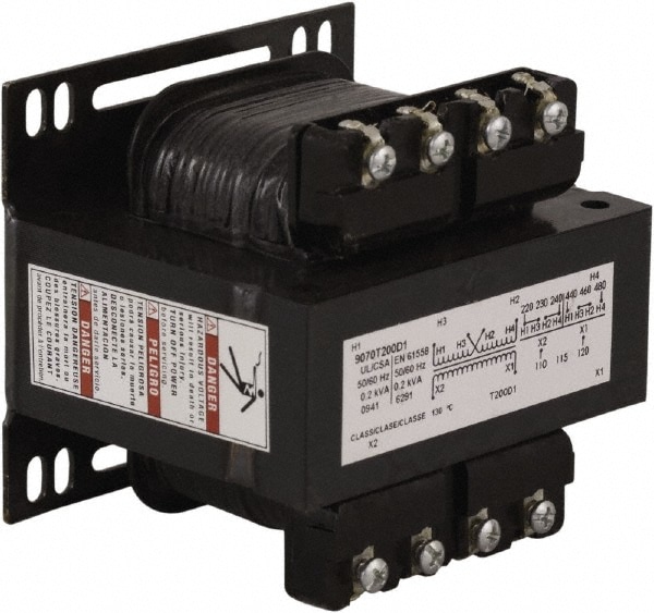 Square D 9070T200D1 1 Phase, 200 VA, Control Transformer Image