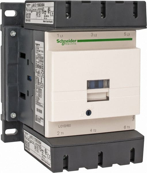 Schneider Electric LC1D150T7 IEC Contactor: 3 Poles, NC & NO 