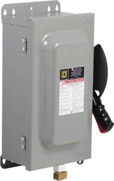 Square D HU362AWKEI Safety Switch: NEMA 12 & 3R, 60 Amp, 600VAC/VDC Image