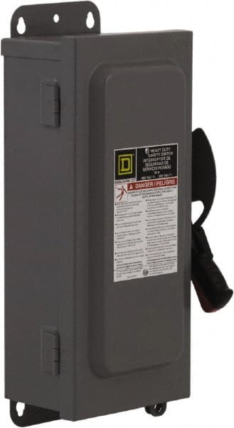 Square D HU361A Safety Switch: NEMA 12, 30 Amp, 600VAC/VDC 