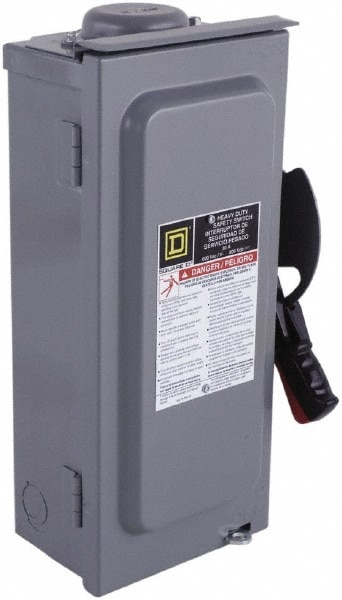 Square D H363NRB Safety Switch: NEMA 3R, 100 Amp, 600VAC/VDC, Fused Image