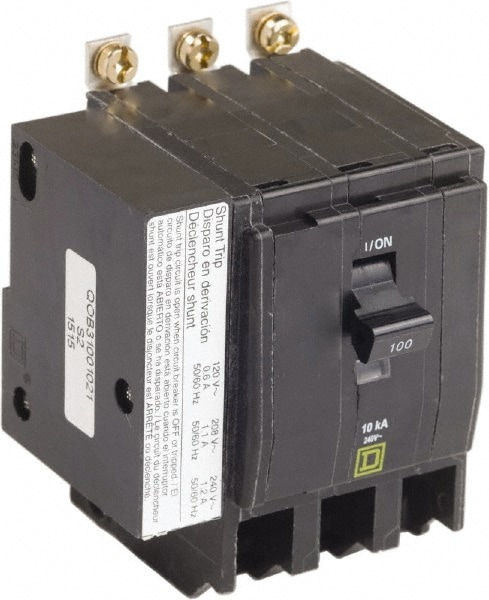 Square D QOB31001021 100 Amp, 240 VAC, 3 Pole, Bolt On Miniature Circuit Breaker Image