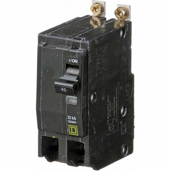 Square D QOB240VH 40 Amp, 240 VAC, 2 Pole, Bolt On Miniature Circuit Breaker Image