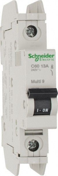 Schneider Electric 60128 13 Amp, 125 VDC, 240 VAC, 60 VDC, 1 Pole, DIN Rail Mount, Fixed Mount Miniature Circuit Breaker Image