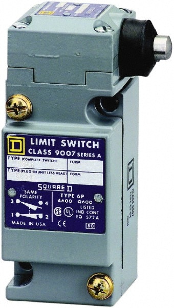 Square D 9007C54G General Purpose Limit Switch: SPDT, NC, Plunger, Side Image