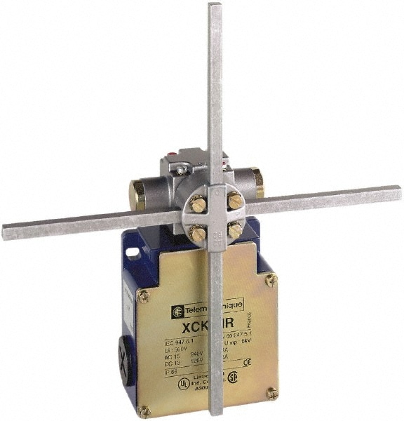 Telemecanique Sensors XCKMR54D1 General Purpose Limit Switch: 4P, 2NC, Rotary Spring Return, Side 