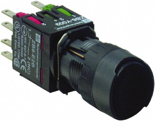 Schneider Electric XB6AA25B Push-Button Switch: 16 mm Mounting Hole Dia, Momentary (MO) Image