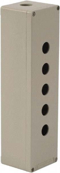 5 Hole, 1.58 Inch Hole Diameter, Aluminum Pushbutton Switch Enclosure