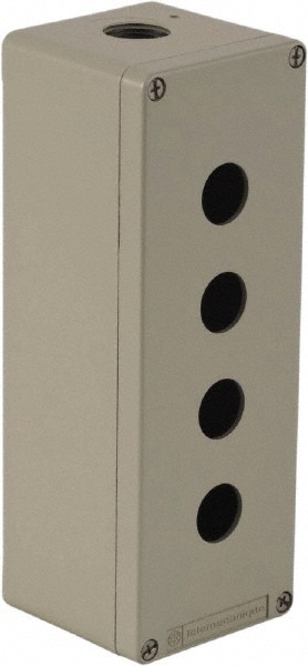 Schneider Electric XAPG49504 4 Hole, 1.58 Inch Hole Diameter, Zinc Alloy Pushbutton Switch Enclosure 