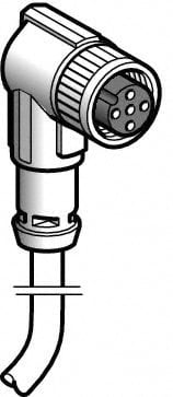 Telemecanique Sensors XZCP1241L10 4 Amp, M12 4 Pin Elbowed Female Cordset Sensor and Receptacle Image