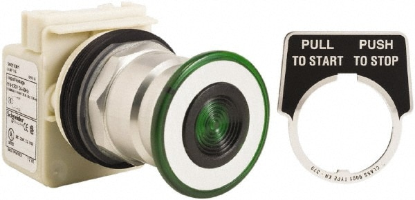 Schneider Electric 9001KR8P1G Push-Button Switch: 1.18" Mounting Hole Dia, Maintained (MA) & Momentary (MO) Image