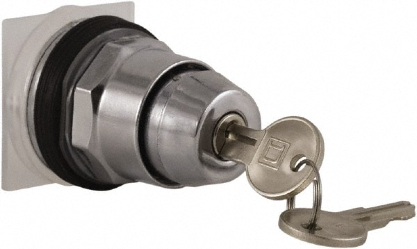 Schneider Electric 9001KS25K2 Selector Switch Only: 2 Positions, Momentary (MO), 600V, Black Knob & Push Button Image