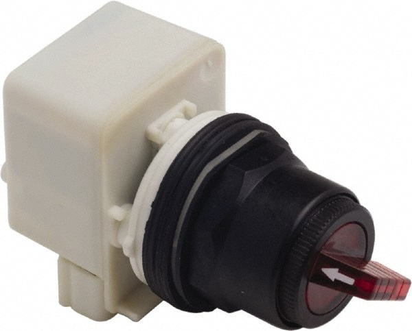 Schneider Electric 9001SK11J1R Selector Switch Only: 2 Positions, Maintained (MA), Red Knob & Push Button Image