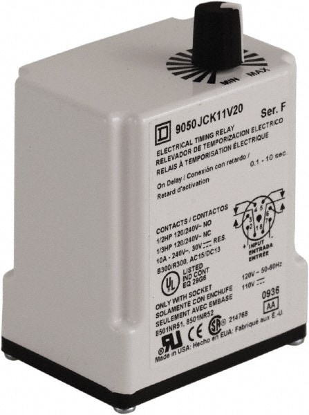 Square D 9050JCK11V20 DPDT Time Delay Relay Image