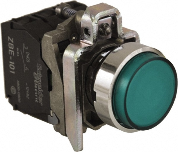 Schneider Electric XB4BW13G5 Push-Button Switch: 0.87" Mounting Hole Dia, Momentary (MO) Image