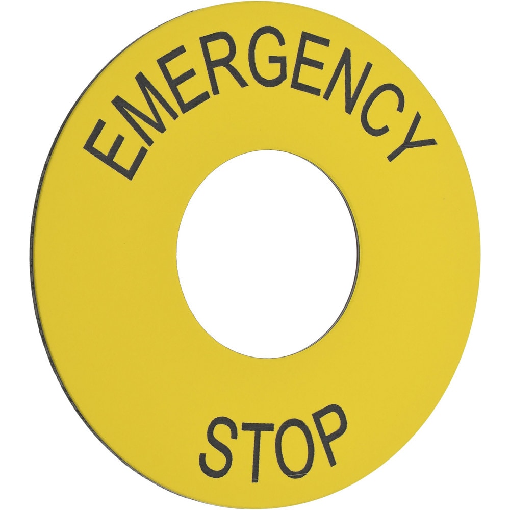 Round, PVC Legend Plate - Emergency Stop