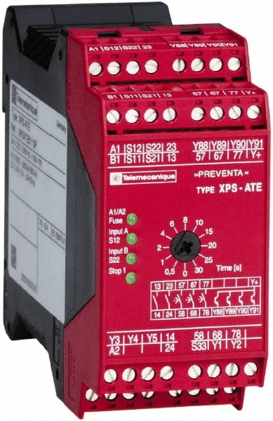 Schneider Electric XPSATE5110 24 VAC/VDC, Electromechanical & Solid State Screw Clamp General Purpose Relay Image