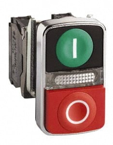 Schneider Electric XB4BW73731G5 Push-Button Switch: 22 mm Mounting Hole Dia, Momentary (MO) Image