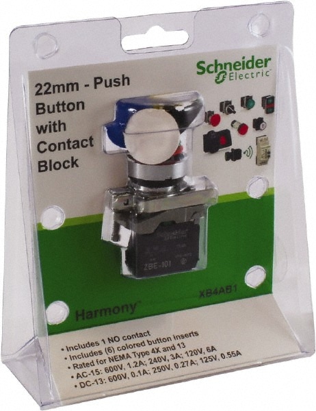 Schneider Electric XB4AB1 Push-Button Switch: 22 mm Mounting Hole Dia Image