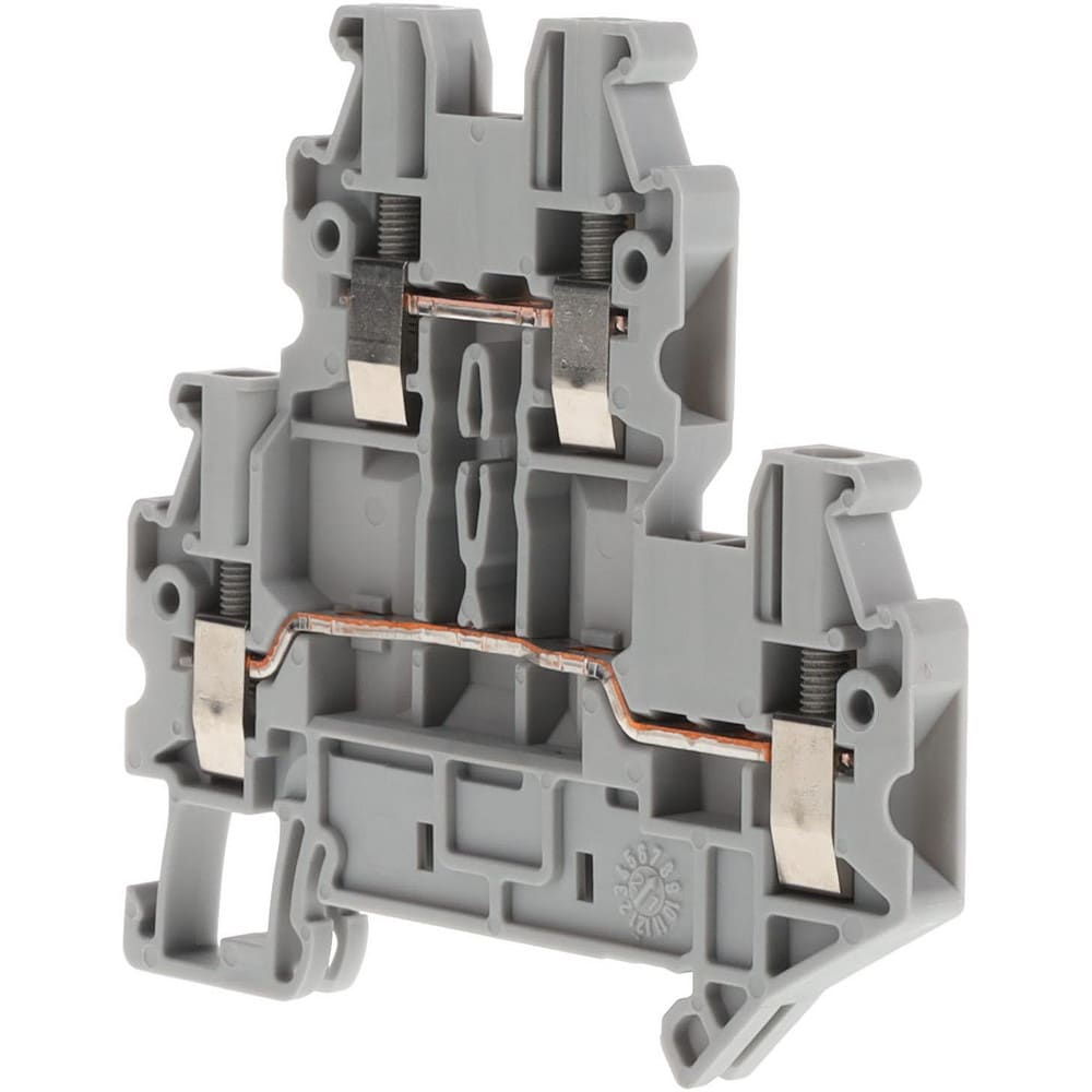 2 Poles, 500 Volt, 28 Amp, -40 to 266°F, DIN Rail Mount, Polyamide Passthrough Terminal Block