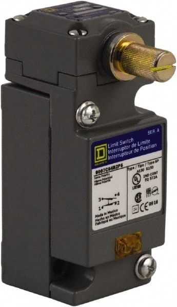 Square D 7C54B2P10Y19021 General Purpose Limit Switch: SPDT, NC, Rotary Head, Top Image