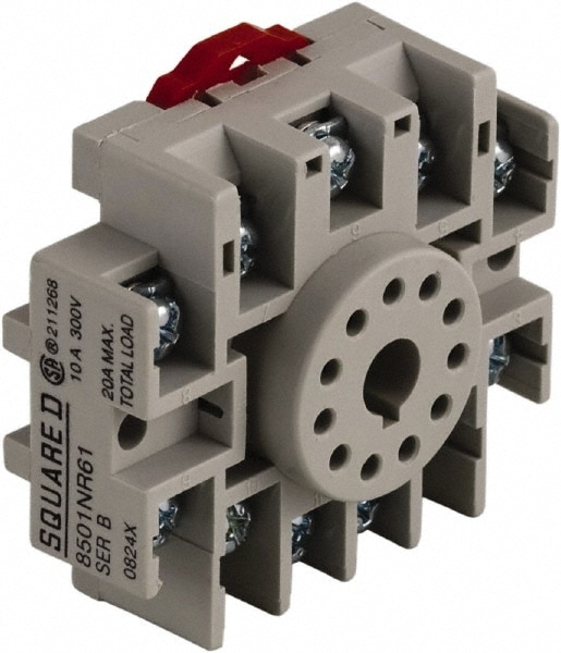 Square D 8501NR61B 11 Pins, 300 VAC, 10 Amp (CSA) and 15 Amp (UL), Octal Relay Socket Image