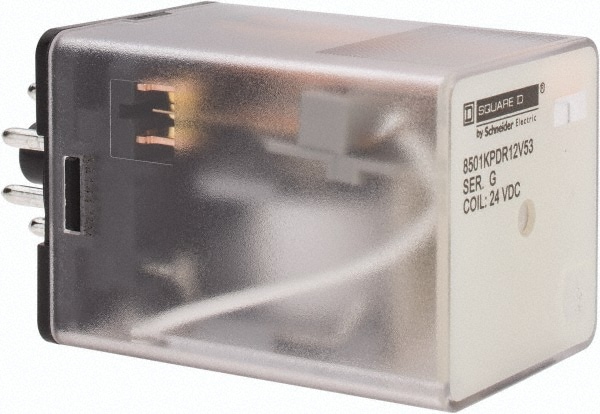 Square D 8501KPDR12V53 8 Pins, 1 hp at 277 Volt & 1/3 hp at 120 Volt, 3 VA Power Rating, Octal Electromechanical Plug-in General Purpose Relay Image