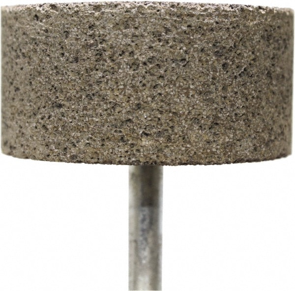 Mounted Point: 1" Thick, 1/4" Shank Dia, W242, 36 Grit, Coarse