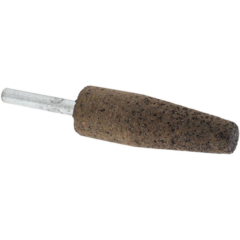 Mounted Point: 2-1/2" Thick, 1/4" Shank Dia, A1, 24 Grit, Coarse