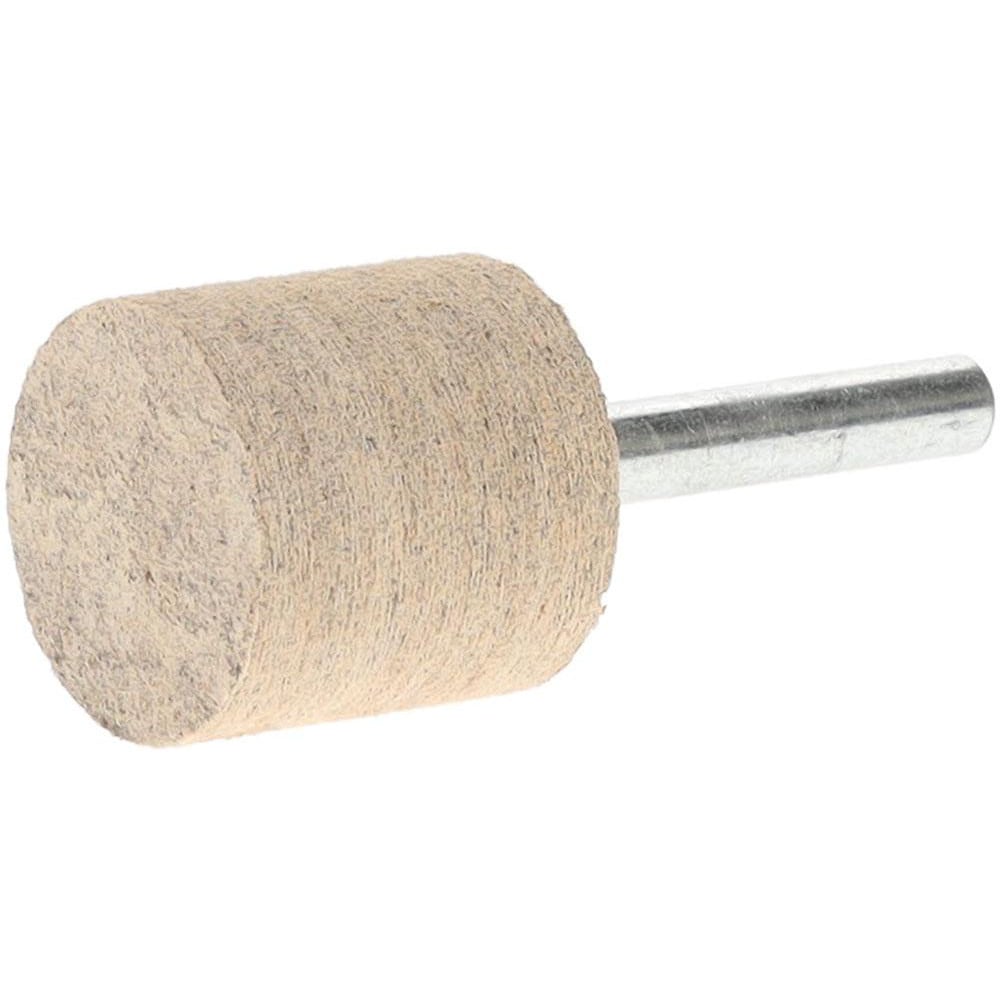 Mounted Point: 1" Thick, 1/4" Shank Dia, W220, 80 Grit, Coarse