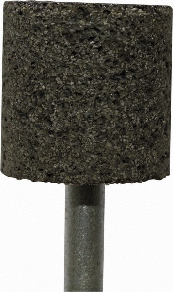 Mounted Point: 1" Thick, 1/4" Shank Dia, W220, 24 Grit, Coarse