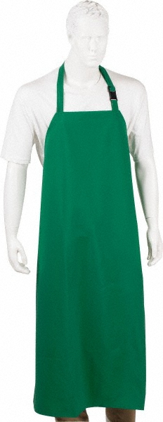Disposable Bib Apron: One Size, Green - 23 oz Polyvinylchloride & Polyester, 48" OAL