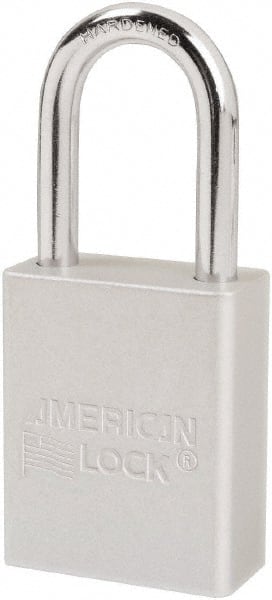 American Lock S1106CLR Lockout Padlock: Keyed Different, Key Retaining, Aluminum, Plated Metal Shackle, Silver 