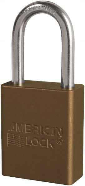 American Lock S1106BRN Lockout Padlock: Keyed Different, Key Retaining, Aluminum, Plated Metal Shackle, Brown 