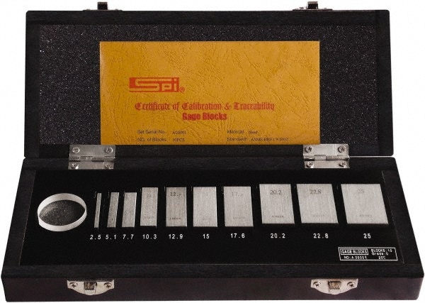 SPI 11-348-0 Gage Block Set: 10 Pc, Steel Image