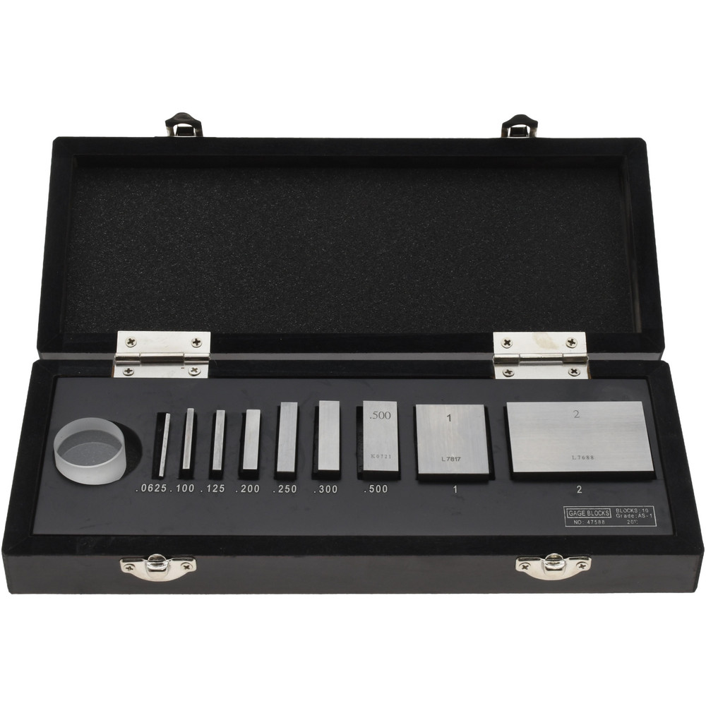 SPI Gage Block Set 0.0625 to 2'' Range, 9 Pc, AS1 Grade, Steel