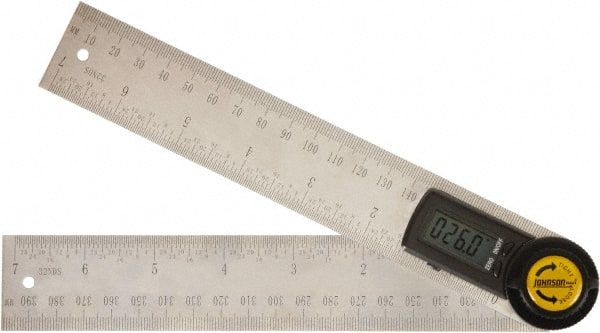 Johnson 6" Stainless Steel Protractor Ruler Measuring Tools 1854-0000 for sale online