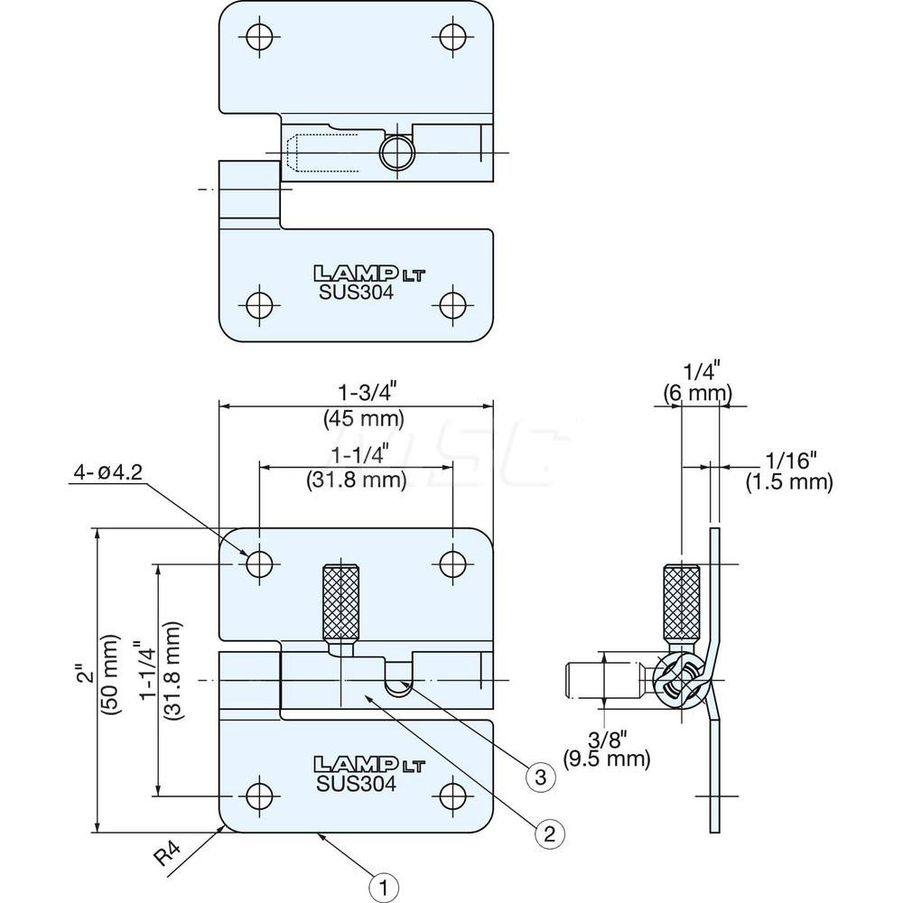 Sugatsune Quick Release Hinge MSC Direct