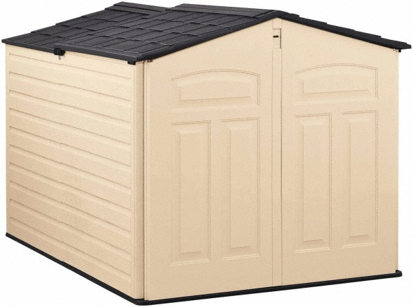 Rubbermaid 4 Ft. 9 Inches Wide x 4 Ft. 5 Inches High x 6 Ft. 4 Inches Deep Resin Slide Lid Storage Shed - 4 Ft. 4 Inches Wide x 3 Ft. 6 Inches High x