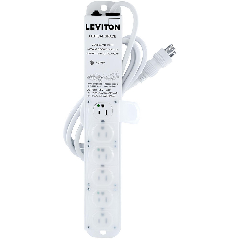 6 Outlets, 125 VAC15 Amps, 7' Cord, Standard Power Outlet Strip