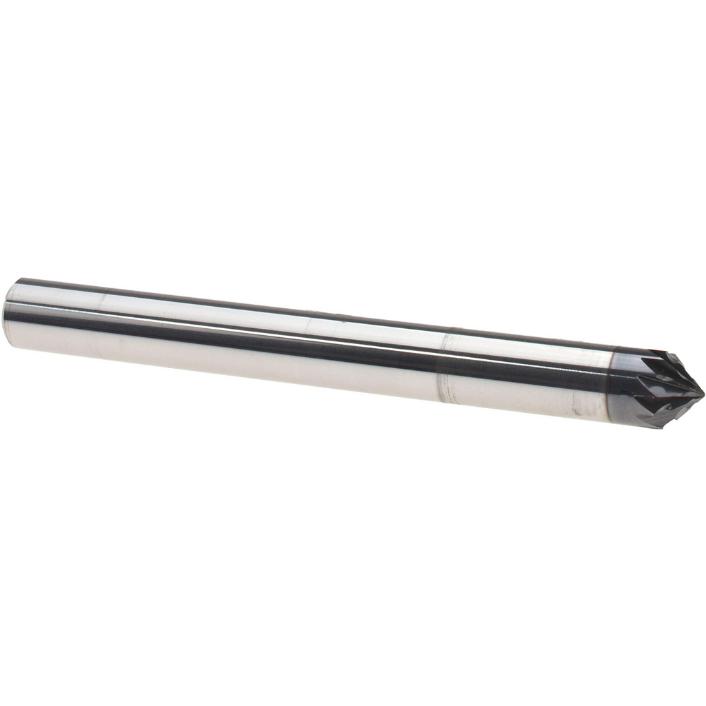 Harvey Tool Chamfer Mill: 1/4" Dia, 90 deg, 1/4" Shank Dia, Solid Carbide, Single End - AlTiN Coated | Part #994045-C3