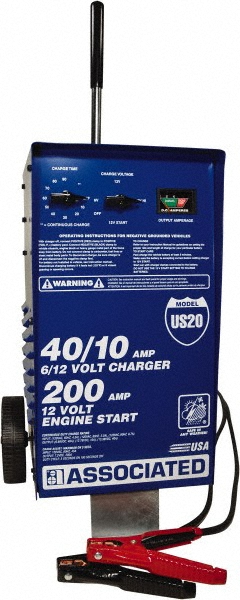 Automatic Charger: 6 & 12VDC - 40 & 10 A, 200 Peak Amps, 6.5' Cable