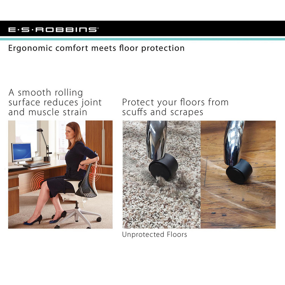 ES Robbins EverLife 60" x 48" Oval Chair Mat for Medium Pile Carpet